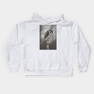 Northern Hawk Owl checks his claws Kids Hoodie